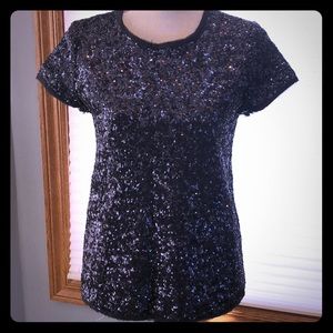 Zadig & Voltare| Shimmer Deluxe Sequin Black Top